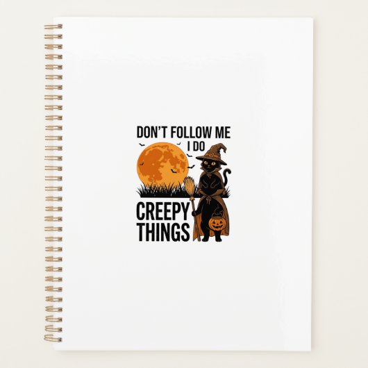 Halloween Kat Griezelige Dingen Grappige Heks_1 Planner (Voorkant)