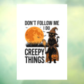 Halloween Kat Griezelige Dingen Grappige Heks_1 Raamsticker (Vel 3)