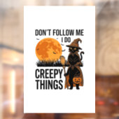 Halloween Kat Griezelige Dingen Grappige Heks_1 Raamsticker (Vel 2)