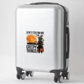 Halloween Kat Griezelige Dingen Grappige Heks_1 Sticker (Koffer)