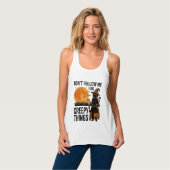Halloween Kat Griezelige Dingen Grappige Heks_1 Tanktop (Volledige Voorkant)