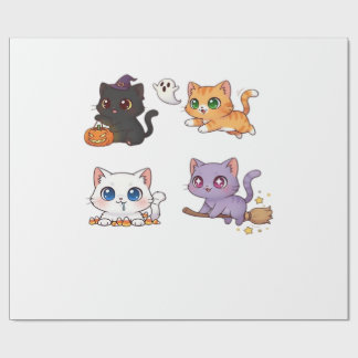 Halloween Kat  Griezelige en stijlvolle katachtige Cadeaupapier