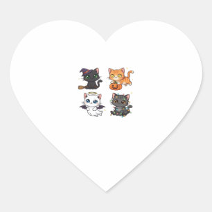 Halloween Kat  Griezelige en stijlvolle katachtige Hart Sticker