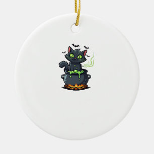 Halloween Kat  Griezelige en stijlvolle katachtige Keramisch Ornament