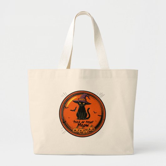 Halloween kat grote tote bag (Voorkant)