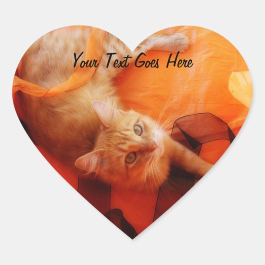 Halloween Kat Hart Stickers (Voorkant)