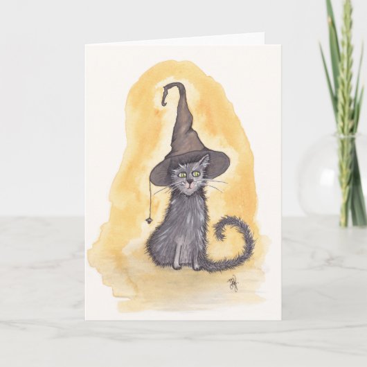 Halloween Kat heks Kaart (Voorkant)