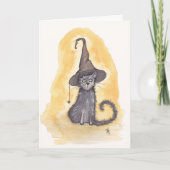 Halloween Kat heks Kaart (Voorkant)