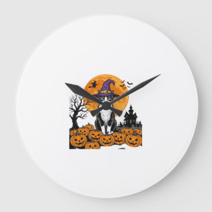 Halloween Kat Heks Pompoen Vintage Griezelen_1 Grote Klok