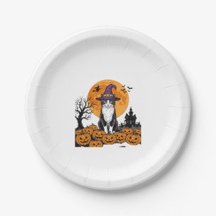 Halloween Kat Heks Pompoen Vintage Griezelen_1 Papieren Bordje