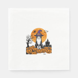 Halloween Kat Heks Pompoen Vintage Griezelen_1 Servet
