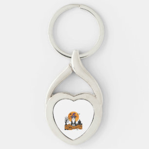 Halloween Kat Heks Pompoen Vintage Griezelen_1 Sleutelhanger