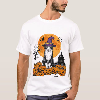 Halloween Kat Heks Pompoen Vintage Griezelen_1 T-shirt