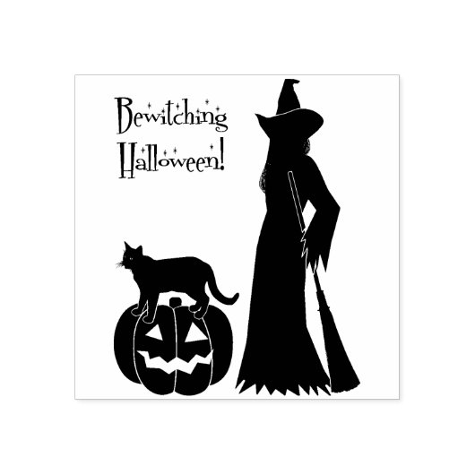halloween kat heksenstempel rubberstempel (Afrduk)