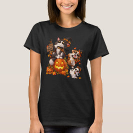 Halloween Kat Hond Geest Grappige Griezelige Pose  T-shirt