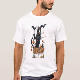halloween kat horror kunst graffiti t-shirt
