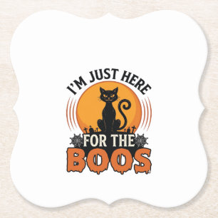 Halloween Kat Ik ben hier alleen voor de Boos Kartonnen Onderzetters