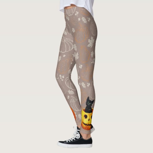 Halloween kat in de pompoen leggings (Links)