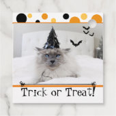 Halloween kat in het Pet van de heks Bedankjes Labels (Achterkant)