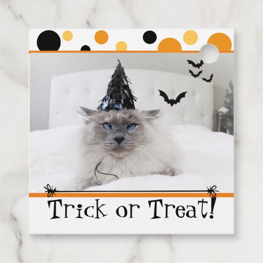 Halloween kat in het Pet van de heks Bedankjes Labels (Achterkant)