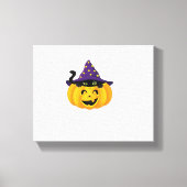 Halloween kat in pompoen - Schattigee zwarte kitte Canvas Afdruk (Voorkant)