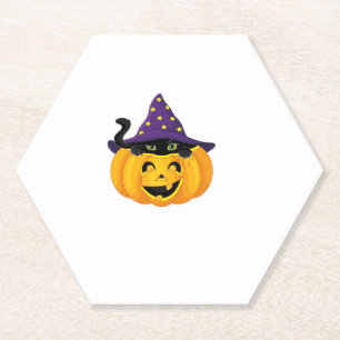 Halloween kat in pompoen - Schattigee zwarte kitte Kartonnen Onderzetters