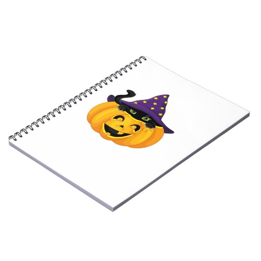 Halloween kat in pompoen - Schattigee zwarte kitte Notitieboek (Linkerzijde)