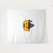 Halloween kat in pompoen - Schattigee zwarte kitte Wandkleed (Voorkant (horizontaal))