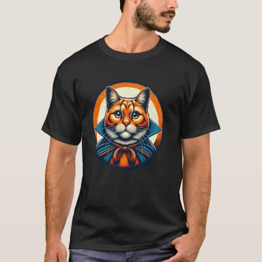 Halloween kat in vampierkostuum t-shirt (Voorkant)