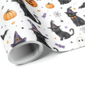 Halloween Kat Inpakpapier |Cateliefhebber Cadeau (Rol Hoek)