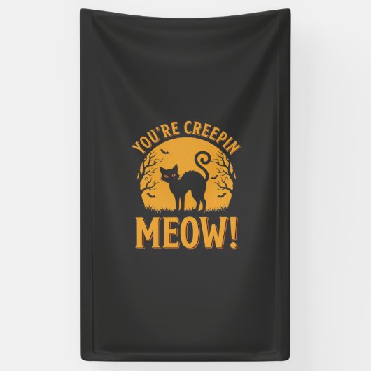 Halloween Kat Je Bent Aan Het Bangmaken Spandoek (Verticaal)