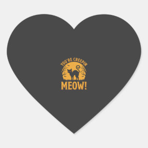 Halloween Kat Je laat me miauwen van angst Hart Sticker