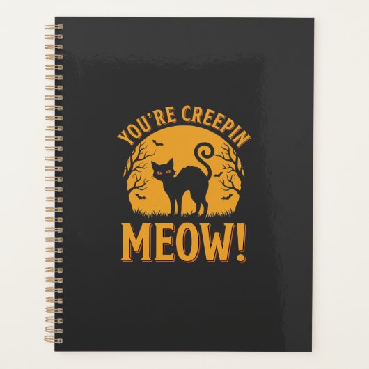 Halloween Kat Je laat me miauwen van angst Planner (Voorkant)