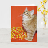 Halloween kat kaart (Gele Bloem)