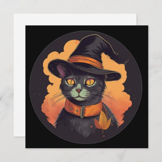 Halloween Kat Kaart (Voorkant / Achterkant)
