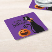 halloween kat kartonnen onderzetters (Schuin)