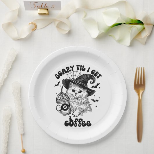 Halloween Kat Koffiepapier Bord (Huwelijk)