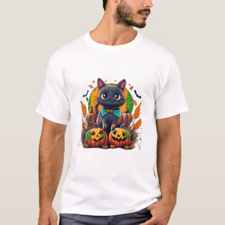 Halloween Kat Kostuum Pompoen T-shirt