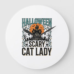 Halloween Kat Lady Griezelen Griezelfilmhuis Vinta Grote Klok