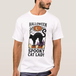 Halloween Kat Lady Vintage Zwarte Kat Shirt_1 T-shirt