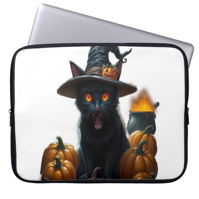 Halloween Kat  Laptop Sleeve (Voorkant)