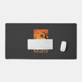 Halloween Kat Liefhebber Herfst Zonsondergang Graf Bureaumat (Keyboard & Muis)