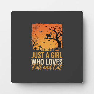 Halloween Kat Liefhebber Herfst Zonsondergang Graf Fotoplaat