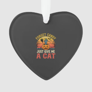 Halloween Kat Liefhebber Vergeet Snoep Vintage Gra Ornament
