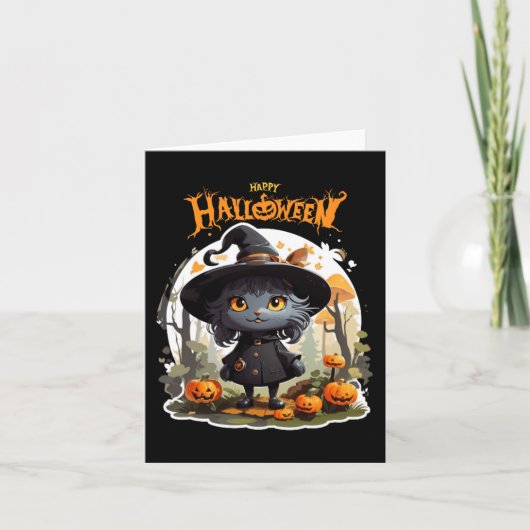 Halloween Kat Liefhebbers Grappig Spooky Halloween Kaart (Voorkant)