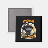 Halloween Kat Liefhebbers Grappig Spooky Halloween Magneet (Voorkant / Achterkant)