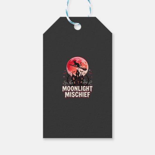 Halloween Kat Maanlicht Ondeugd Cadeaulabel (Voorkant)