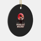 Halloween Kat Maanlicht Ondeugd Keramisch Ornament (Rechts)
