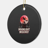 Halloween Kat Maanlicht Ondeugd Keramisch Ornament (Links)
