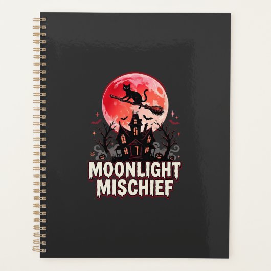 Halloween Kat Maanlicht Ondeugd Planner (Voorkant)